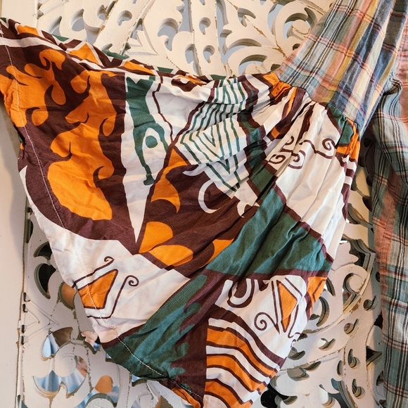 THE MORGAN FACTORY UPCYCLED PLAID LONG SLEEVE TOP BUTTUN DOWN SIZE MEDIUM - Picture 11 of 14